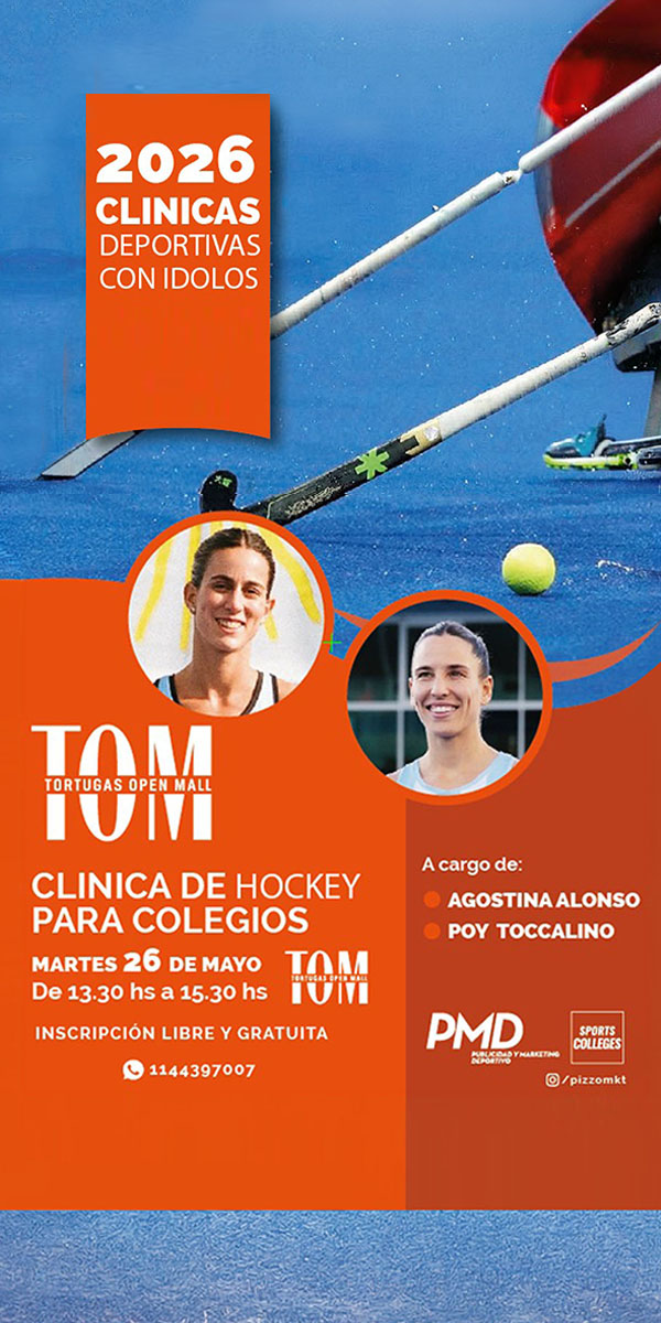 🏑 Charla de Hockey gratuita en TOM el 26 de mayo, A cargo de Agostina Alonso y Poy Toccalino